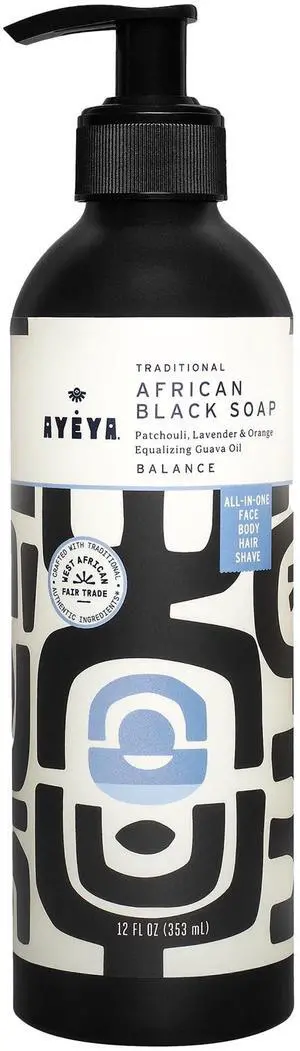 Liquid African Black Soap Balance | Patchouli, Lavender & Orange for Combination Skin | Harmonizing Vegan Face & Body Wash | Natural African Soap with Shea | Handmade in Ghana | 12 Fl Oz Liquid African Black Soap Balance | Patchouli, Lavender & Orange for Combination Skin | Harmonizing Vegan Face & Body Wash | Natural African Soap with Shea | Handmade in Ghana | 12 Fl Oz