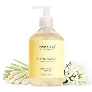 Deep Steep Liquid Hand Wash, Lemongrass Jasmine, 17.6 oz Moisturizing Cleanser with Olive Oil, Aloe Vera, Glycerin & Hyaluronic Acid Vegan, Clean Beauty, Soft & Nourished Hands Deep Steep Liquid Hand Wash, Lemongrass Jasmine, 17.6 oz Moisturizing Cleanser with Olive Oil, Aloe Vera, Glycerin & Hyaluronic Acid Vegan, Clean Beauty, Soft & Nourished Hands