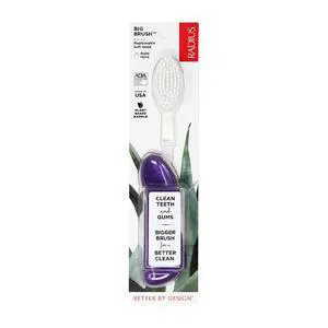 Big Brush with Replaceable Head BPA Free & ADA Accepted Toothbrush Designed to Improve Gum Health & Reduce Gum Issues - Right Hand - Purple - Pack of 1 Big Brush with Replaceable Head BPA Free & ADA Accepted Toothbrush Designed to Improve Gum Health & Reduce Gum Issues - Right Hand - Purple - Pack of 1