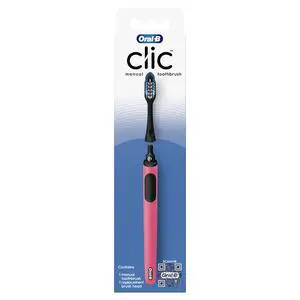 Clic Manual Toothbrush, Coral, with Replaceable Brush Head - 1 Count Clic Manual Toothbrush, Coral, with Replaceable Brush Head - 1 Count