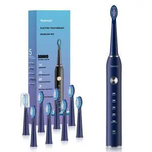 Sonic Electric Toothbrush for Adults & Kids - 5 High-Performance Modes, 8 Replacement Heads, 2.5-Hour Fast Charge, Built-in Smart 2-Minute Timer, IPX7 Waterproof, 35Day Battery Life Navy Blue Sonic Electric Toothbrush for Adults & Kids - 5 High-Performance Modes, 8 Replacement Heads, 2.5-Hour Fast Charge, Built-in Smart 2-Minute Timer, IPX7 Waterproof, 35Day Battery Life Navy Blue