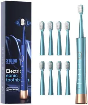 USB Rechargeable Sonic Electric Toothbrush for Adults, Powered Motor High Vibration Teeth & Gum Care, Soft Dupont Brush Heads, 2 Minutes Timer 5 Modes, Green USB Rechargeable Sonic Electric Toothbrush for Adults, Powered Motor High Vibration Teeth & Gum Care, Soft Dupont Brush Heads, 2 Minutes Timer 5 Modes, Green