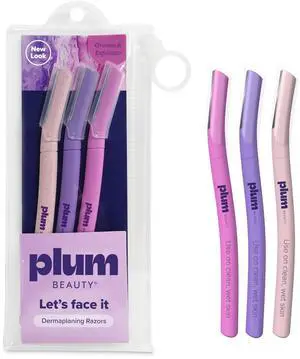 Plum Beauty Face Razors for Women, Eyebrow Razor & Brow Shaper | Microblades for Facial Hair, Eye Brow Shaver, Dermaplane Razor Women Face, Beauty Razors, Eyebrow Blades Plum Beauty Face Razors for Women, Eyebrow Razor & Brow Shaper | Microblades for Facial Hair, Eye Brow Shaver, Dermaplane Razor Women Face, Beauty Razors, Eyebrow Blades