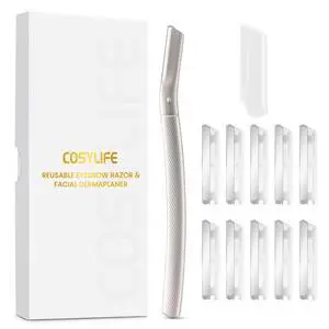 Razor for Women Face with 10 Blade Refills | Peach Fuzz Removal, Eyebrow Hair Trimmer, Stainless Steel Exfoliating Blades, For sensitive skin Razor for Women Face with 10 Blade Refills | Peach Fuzz Removal, Eyebrow Hair Trimmer, Stainless Steel Exfoliating Blades, For sensitive skin