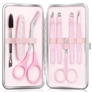 Tweezers for Women Facial Hair, Eyebrow Kit with Tweezers for Women and Men, 8 Pack Precision Tweezers Set, Splinter, Ingrown Hair Removal Kit, Stainless Steel Tweezers for Eyebrow, Light Pink Tweezers for Women Facial Hair, Eyebrow Kit with Tweezers for Women and Men, 8 Pack Precision Tweezers Set, Splinter, Ingrown Hair Removal Kit, Stainless Steel Tweezers for Eyebrow, Light Pink