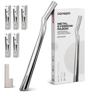 Eyebrow Razor, Face Razor for Women & Men, 6 Blades, Matte Silver | Facial Razor with Silicone Cover, Peach Fuzz Removal & Face Shaver, Dermaplane Razor, Metal Eyebrow Trimmer Eyebrow Razor, Face Razor for Women & Men, 6 Blades, Matte Silver | Facial Razor with Silicone Cover, Peach Fuzz Removal & Face Shaver, Dermaplane Razor, Metal Eyebrow Trimmer