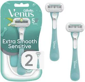 Extra Smooth Sensitive Disposable Razors for Women with Sensitive Skin, 2 Count Extra Smooth Sensitive Disposable Razors for Women with Sensitive Skin, 2 Count