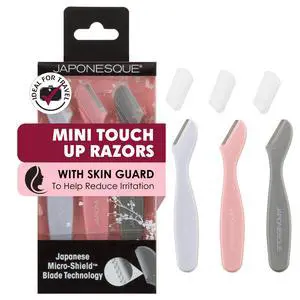 Mini Touch Up Razors - Travel Size Dermaplaning Tool Set - 3 Piece Mini Travel Razor Kit, One Blade Fixed Dermaplane Razor For Women Mini Touch Up Razors - Travel Size Dermaplaning Tool Set - 3 Piece Mini Travel Razor Kit, One Blade Fixed Dermaplane Razor For Women