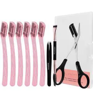 9 Pcs Professional Eyebrow Razor for Women Kit,Face Razors for Women Dermaplaning,Dermaplane Razor for Women Face, Womens Disposable Razors for Women with 6 Small Razors Set(Pink) 9 Pcs Professional Eyebrow Razor for Women Kit,Face Razors for Women Dermaplaning,Dermaplane Razor for Women Face, Womens Disposable Razors for Women with 6 Small Razors Set(Pink)