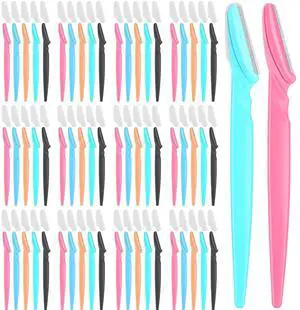 100 Pcs Eyebrow and Face Razors for Women and Men, Multi-Color Facial Shavers with Protective Covers, Safe for Beginners 100 Pcs Eyebrow and Face Razors for Women and Men, Multi-Color Facial Shavers with Protective Covers, Safe for Beginners