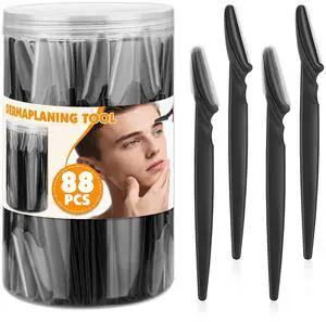88 Pcs Eyebrow Razors & Face Razors for Women in Storage Jar Black Dermaplane Razor for Face & Men, Precision Face Shaver with Protective Covers, Thoughtful Beauty Gift for Women 88 Pcs Eyebrow Razors & Face Razors for Women in Storage Jar Black Dermaplane Razor for Face & Men, Precision Face Shaver with Protective Covers, Thoughtful Beauty Gift for Women