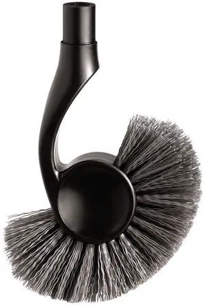 Replacement Toilet Brush Head, Easy Screw On, Stiff Outer Bristles, Black Plastic Replacement Toilet Brush Head, Easy Screw On, Stiff Outer Bristles, Black Plastic