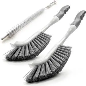 3 Pack Scrub Brush Set, Hard Bristle Brushes for Cleaning Bathroom, Sink, Corner, Stove, Tile Grout, Tight Spaces 3 Pack Scrub Brush Set, Hard Bristle Brushes for Cleaning Bathroom, Sink, Corner, Stove, Tile Grout, Tight Spaces