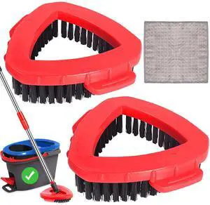Scrub Brush for O Cedar RinseClean 2 Tank System, Ocedar Scrubber Mop Head, Spin Mop Scrub Brush Head Replacement, 1 Cleaning Clothes & 2 Pcs Hard Bristle Floor Scrub Brush for Bathroom, Kitchen, Tub Scrub Brush for O Cedar RinseClean 2 Tank System, Ocedar Scrubber Mop Head, Spin Mop Scrub Brush Head Replacement, 1 Cleaning Clothes & 2 Pcs Hard Bristle Floor Scrub Brush for Bathroom, Kitchen, Tub