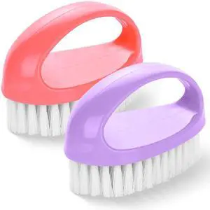 2 Pack Small Stiff Bristle Scrub Brushes | Heavy Duty Nylon Cleaning Brushes, Multi Purpose Household Cleaner for Bathroom, Tile, Sink and Surface Stains 2 Pack Small Stiff Bristle Scrub Brushes | Heavy Duty Nylon Cleaning Brushes, Multi Purpose Household Cleaner for Bathroom, Tile, Sink and Surface Stains