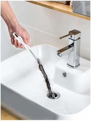2-Piece Flexible Drain Brush Sink Unblocker Elastic Hose Pipe Straw Cleaning Brush with Handle Kitchen Drain Unblocker Wire Cleaner Bathroom Toilet Pipe Dredging Cleaning Hair Catcher Rod 2-Piece Flexible Drain Brush Sink Unblocker Elastic Hose Pipe Straw Cleaning Brush with Handle Kitchen Drain Unblocker Wire Cleaner Bathroom Toilet Pipe Dredging Cleaning Hair Catcher Rod