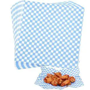 100 Sheets Blue and White Checkered Deli Paper Sheets 12 * 12 Inch, Food-graded Greaseproof Paper Basket Liners for Sandwiches, Burgers, Fries Wrapping Paper for Party, Festival and Outdoors 100 Sheets Blue and White Checkered Deli Paper Sheets 12 * 12 Inch, Food-graded Greaseproof Paper Basket Liners for Sandwiches, Burgers, Fries Wrapping Paper for Party, Festival and Outdoors
