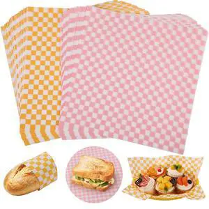 100pcs Deli Paper Sheets 12x12", Checkered Sandwich Paper Wraps, Grease Proof Food Basket Liners, Classic Checkered Sandwich Wrapping Paper for Party, Festival and Outdoors - Pink+Orange 100pcs Deli Paper Sheets 12x12", Checkered Sandwich Paper Wraps, Grease Proof Food Basket Liners, Classic Checkered Sandwich Wrapping Paper for Party, Festival and Outdoors - Pink+Orange