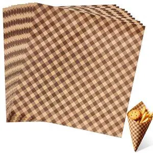 100Pcs Checkered Wax Deli Paper Sheets Greaseproof Food Basket Liners Sandwich Burger Wraps for BBQ Picnic Restaurant Food Truck Party Use 100Pcs Checkered Wax Deli Paper Sheets Greaseproof Food Basket Liners Sandwich Burger Wraps for BBQ Picnic Restaurant Food Truck Party Use