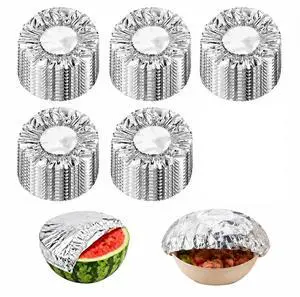 50 Pack Reusable Aluminum Foil Food Covers, Elastic Foil Bowl Covers for Bowls Plates Containers, Insulated Food Lids for Leftovers, Meal Prep, Parties, Picnic and Kitchen Storage (50) 50 Pack Reusable Aluminum Foil Food Covers, Elastic Foil Bowl Covers for Bowls Plates Containers, Insulated Food Lids for Leftovers, Meal Prep, Parties, Picnic and Kitchen Storage (50)