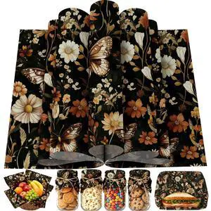 150 Sheets Floral Butterfly Wax Paper for Food Deli, 9.8 x 8.3'' Rust Brown Dried Flowers Butterflies Greaseproof Wrapping Paper for Sandwich Picnic Basket Liner Birthday Party Supplies (A) 150 Sheets Floral Butterfly Wax Paper for Food Deli, 9.8 x 8.3'' Rust Brown Dried Flowers Butterflies Greaseproof Wrapping Paper for Sandwich Picnic Basket Liner Birthday Party Supplies (A)