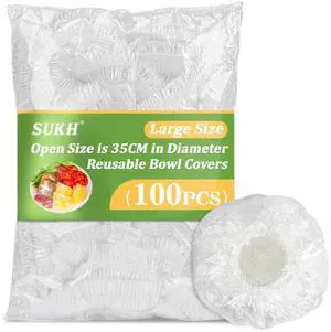 100PCS Bowl Covers Reusable - Thickend&Sturdy Plastic Bowl Cover Large | Stretch Food Covers Disposable for Food Storage Outdoor, Fresh Keeping Plastic Wrap for Bread Proofing, Baking Essentials 100PCS Bowl Covers Reusable - Thickend&Sturdy Plastic Bowl Cover Large | Stretch Food Covers Disposable for Food Storage Outdoor, Fresh Keeping Plastic Wrap for Bread Proofing, Baking Essentials