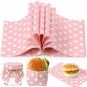 150pcs Wax Paper Sheet for Food Dot Printed Bakery Tissue Greaseproof Disposable Wrapping Paper for Sandwich Food Picnic Baskets Liner Wedding Birthday Party Supplies(Pink,9.84x8.27'') 150pcs Wax Paper Sheet for Food Dot Printed Bakery Tissue Greaseproof Disposable Wrapping Paper for Sandwich Food Picnic Baskets Liner Wedding Birthday Party Supplies(Pink,9.84x8.27'')