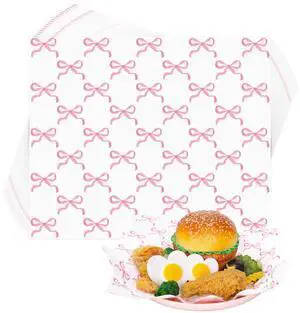150 Sheet Pink Bow Wax Paper Coquette Ribbon Bow Deli Paper Cute Wrapping Tissue Basket Liners for Home Kitchen Restaurant Baking 150 Sheet Pink Bow Wax Paper Coquette Ribbon Bow Deli Paper Cute Wrapping Tissue Basket Liners for Home Kitchen Restaurant Baking