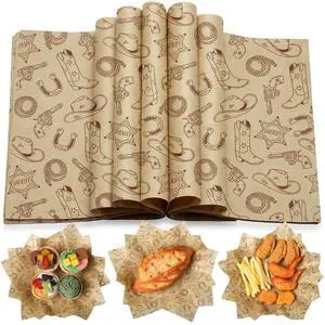 150 Pcs Western Deli Wax Paper Sheets 9.8 x 8.3 in Greaseproof Basket Liners & Sandwich Wrappers Waterproof Deli Paper for Picnic Kitchen Picnic, BBQ Supplies(Light Cowboy,Yellow) 150 Pcs Western Deli Wax Paper Sheets 9.8 x 8.3 in Greaseproof Basket Liners & Sandwich Wrappers Waterproof Deli Paper for Picnic Kitchen Picnic, BBQ Supplies(Light Cowboy,Yellow)