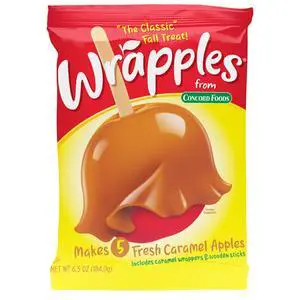 Caramel Apple Wrap, 6.5 oz (Pack of 1) | Soft Caramel Apple Sheets to Stretch Over, Wooden Sticks Included, Perfect for Halloween parties or Weekend Baking with Kids Caramel Apple Wrap, 6.5 oz (Pack of 1) | Soft Caramel Apple Sheets to Stretch Over, Wooden Sticks Included, Perfect for Halloween parties or Weekend Baking with Kids