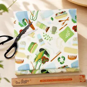 Beeswax Wraps for Food - 12 x 40" Wax Paper Sheets for Food Reusable Beeswax Food Wraps for Food Preservation & Storage Organic Wax Paper Roll for Cheese, Sandwich, Bread Beeswax Wraps for Food - 12 x 40" Wax Paper Sheets for Food Reusable Beeswax Food Wraps for Food Preservation & Storage Organic Wax Paper Roll for Cheese, Sandwich, Bread