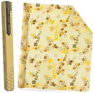 Reusable Beeswax Wraps 13 x 39 Inch Beeswax Wraps for Food Eco-Friendly Sustainable Food Storage Wraps for Sandwich, Cheese, Fruit, Bread, Snacks Reusable Beeswax Wraps 13 x 39 Inch Beeswax Wraps for Food Eco-Friendly Sustainable Food Storage Wraps for Sandwich, Cheese, Fruit, Bread, Snacks