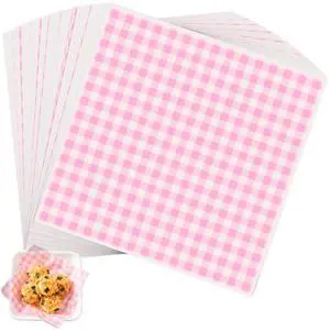 100pcs Waxed Deli Paper Sheets, 7x7" Food Basket Liners for Sandwiches, Burgers. Pink Checkered Deli Wrap Wax Paper Sheets by 100pcs Waxed Deli Paper Sheets, 7x7" Food Basket Liners for Sandwiches, Burgers. Pink Checkered Deli Wrap Wax Paper Sheets by