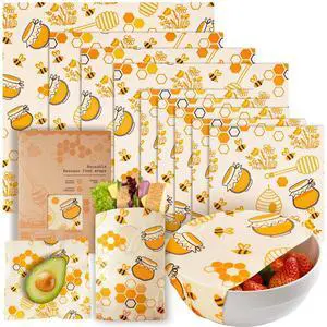 9 Pack Beeswax Wraps for Food Reusable Beeswax Bread Bag & Sandwich Wrap | Organic & Eco-Friendly,Sustainable Bees Paper,Retain Freshness,Perfect Alternative to Aluminum Foil Sourdough Storage 9 Pack Beeswax Wraps for Food Reusable Beeswax Bread Bag & Sandwich Wrap | Organic & Eco-Friendly,Sustainable Bees Paper,Retain Freshness,Perfect Alternative to Aluminum Foil Sourdough Storage