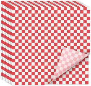 12 x 12" Grease Resistant Deli Paper Precut Sheets, 100 Pcs | Red & White Checker, Food Basket Liners, Sandwich Wrapping Paper, for Deli Food, BBQ, Picnic, Party 12 x 12" Grease Resistant Deli Paper Precut Sheets, 100 Pcs | Red & White Checker, Food Basket Liners, Sandwich Wrapping Paper, for Deli Food, BBQ, Picnic, Party