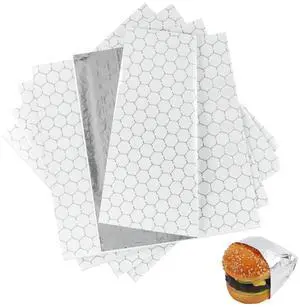 100 Pcs Insulated Sandwich Wrap Sheets, 12"x12" Aluminum Foil Sandwich Wrapping Paper, Waterproof Pre-Cut Foil Paper Sheets for Food Hot Dogs Burgers Burritos BBQ 100 Pcs Insulated Sandwich Wrap Sheets, 12"x12" Aluminum Foil Sandwich Wrapping Paper, Waterproof Pre-Cut Foil Paper Sheets for Food Hot Dogs Burgers Burritos BBQ