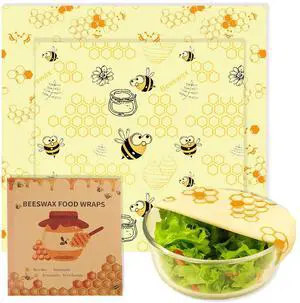 2 PCS Reusable Beeswax Wraps 14 x 13 Inch & 11 x 10 Inch Beeswax Sandwich Wraps for Food Eco-Friendly Sustainable Food Storage Wraps 2 PCS Reusable Beeswax Wraps 14 x 13 Inch & 11 x 10 Inch Beeswax Sandwich Wraps for Food Eco-Friendly Sustainable Food Storage Wraps