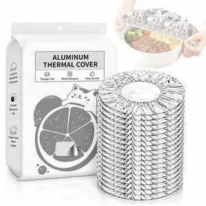 60PCS Reusable Aluminum Foil Food Covers,Universal Reusable Thermal Cover For Foods, Home Dining Table & Food Container Aluminum Foil Heat-Retaining Cover, Elastic Edges For Bowls & Plates 60PCS Reusable Aluminum Foil Food Covers,Universal Reusable Thermal Cover For Foods, Home Dining Table & Food Container Aluminum Foil Heat-Retaining Cover, Elastic Edges For Bowls & Plates