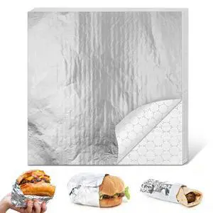 80 Pcs Insulated Foil Sandwich Wrap Paper Aluminum Foil Sheets,12"x12"Food Wrapping Paper for Hamburger Hot Dogs, Burgers, Burritos 80 Pcs Insulated Foil Sandwich Wrap Paper Aluminum Foil Sheets,12"x12"Food Wrapping Paper for Hamburger Hot Dogs, Burgers, Burritos