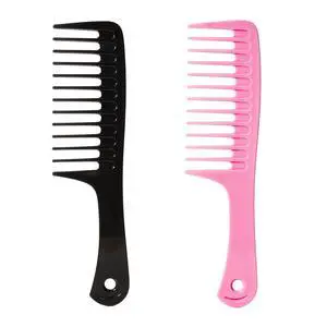 2PCS Wide Tooth Comb for Curly Hair, Large Detangling Comb for Wet or Dry Hair, Shower Comb for Women and Men(Black-Pink) 2PCS Wide Tooth Comb for Curly Hair, Large Detangling Comb for Wet or Dry Hair, Shower Comb for Women and Men(Black-Pink)