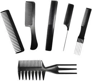 Professional Hair Comb Set 6-Piece Barber & Salon Hair Cutting and Styling Combs Kit Fine & Wide Tooth, Rat Tail & Sectioning Hairdressing Combs for All Hair Types Professional Hair Comb Set 6-Piece Barber & Salon Hair Cutting and Styling Combs Kit Fine & Wide Tooth, Rat Tail & Sectioning Hairdressing Combs for All Hair Types