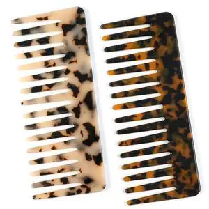 Hair Detangling Comb, 2 Pack Large Cellulose Acetate Wide Tooth Comb | For women's thick curly wavy hair, suitable for wet and dry use, available in Tortoise Shell and Ivory. Hair Detangling Comb, 2 Pack Large Cellulose Acetate Wide Tooth Comb | For women's thick curly wavy hair, suitable for wet and dry use, available in Tortoise Shell and Ivory.
