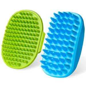 2PCS Dog Bath Brush Set | Adjustable Handle Dog Scrubber for Shampooing, Deshedding & Massaging, Suitable for Pets | Curry Comb & Shampo Brush for Dogs Cats and Horses (Green Blue) 2PCS Dog Bath Brush Set | Adjustable Handle Dog Scrubber for Shampooing, Deshedding & Massaging, Suitable for Pets | Curry Comb & Shampo Brush for Dogs Cats and Horses (Green Blue)