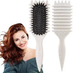 1 PCS Curly Hair Brush, Curl Defining Brush (Beige) | Curly Hair to Reduce Pulling 1 PCS Curly Hair Brush, Curl Defining Brush (Beige) | Curly Hair to Reduce Pulling