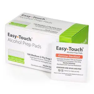 Gamma-Sterilized Alcohol Prep Pads, Box of 100 | Gamma-Sterilized, 70% Isopropyl Alcohol, 2-Ply Spunlace Material, Individually Wrapped, Box of 100 Gamma-Sterilized Alcohol Prep Pads, Box of 100 | Gamma-Sterilized, 70% Isopropyl Alcohol, 2-Ply Spunlace Material, Individually Wrapped, Box of 100