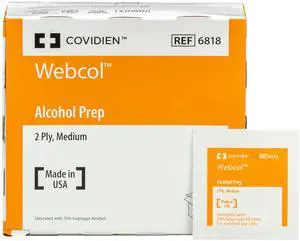 Alcohol Prep Pads, Medium, 2 Ply, 1 Carton of 200 Pads Alcohol Prep Pads, Medium, 2 Ply, 1 Carton of 200 Pads