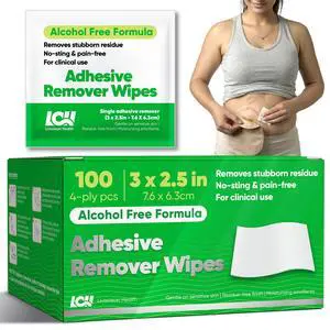 100CT Adhesive Remover Wipes Alcohol-Free No-Sting Medical Adhesive Remover for Skin 3"x2.5" 60 GSM Adhesive Remover Pads Effective Bandage, Dressings, Ostomy Adhesive Removers 100CT Adhesive Remover Wipes Alcohol-Free No-Sting Medical Adhesive Remover for Skin 3"x2.5" 60 GSM Adhesive Remover Pads Effective Bandage, Dressings, Ostomy Adhesive Removers