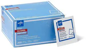 Isopropyl Alcohol Pads, Sterile, Medium, Box of 200 Isopropyl Alcohol Pads, Sterile, Medium, Box of 200