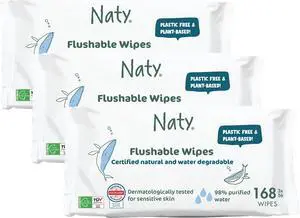 Flushable Baby Wipes for Sensitive Skin, 168 Count (3 Packs) | 98% Water, Hypoallergenic, Unscented, Plant-Based, Fragrance-Free, Gentle for Newborn & Toddler, Dermatologically tested Flushable Baby Wipes for Sensitive Skin, 168 Count (3 Packs) | 98% Water, Hypoallergenic, Unscented, Plant-Based, Fragrance-Free, Gentle for Newborn & Toddler, Dermatologically tested
