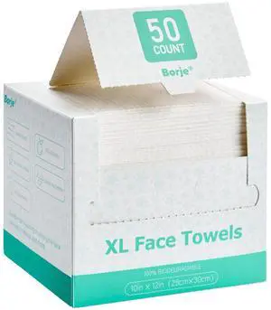 Face Towels XXL, Disposable Face Towel 10" x 12", 50 Count, 100% USDA Biobased Facial Towelettes, Ultra Soft & Clean Makeup Remover Dry Wipes for Women Cleansing Face Towels XXL, Disposable Face Towel 10" x 12", 50 Count, 100% USDA Biobased Facial Towelettes, Ultra Soft & Clean Makeup Remover Dry Wipes for Women Cleansing